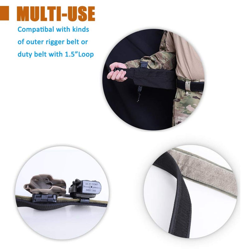 KRYDEX Inner Belt 1.5" Hook Liner - Black (Black, XXL: 44" - 48") - Image 2